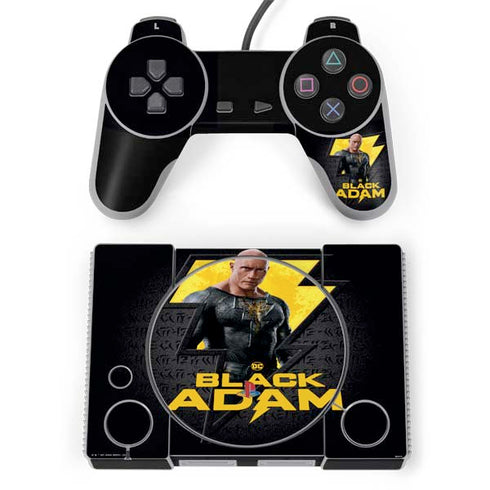 DC Comics Black Adam Movie Art Character and logo PlayStation Classic Bundle Skin